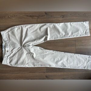 Reiss moleskin slim fit trousers - cream, men’s size 30W